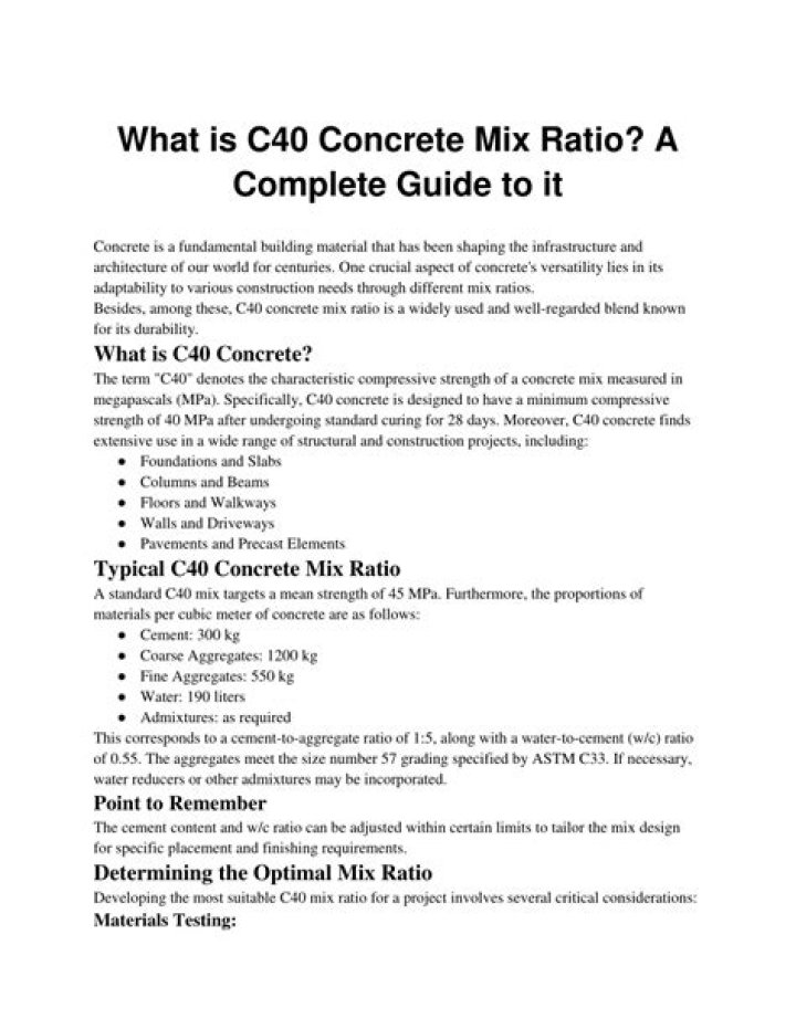 What is c40 concrete used for